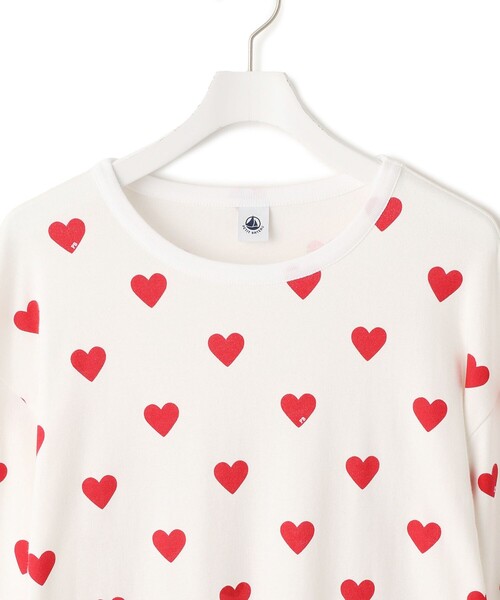 PETIT BATEAU(プチバトー)の「【WEB限定】・【PETIT BATEAU pour ADAM ET ROPE'】別注ハートプリントパジャマ(ルームウェア/パジャマ・レディース・レッド/ネイビー・FREE)」の14枚目の写真