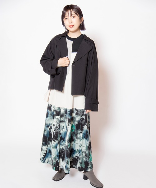 OSMOSIS（オズモーシス）の「切替プリントフレアースカート（スカート・レディース・グリーン/ブルーグリーン/パープル・ONE SIZE）」の20枚目の写真