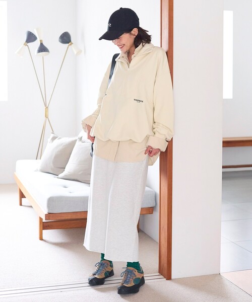 HONEYSUCKLE ROSE(ハニーサックルローズ)の「《体型カバー/シルエット調整可》ハーフジップスウェットプルオーバー(スウェット・レディース・ベージュ/パープル/ライトブルー・05/04)」の13枚目の写真