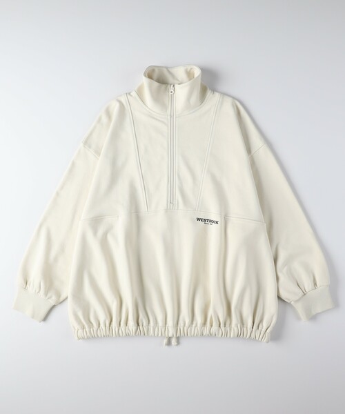 HONEYSUCKLE ROSE(ハニーサックルローズ)の「《体型カバー/シルエット調整可》ハーフジップスウェットプルオーバー(スウェット・レディース・ベージュ/パープル/ライトブルー・05/04)」の15枚目の写真