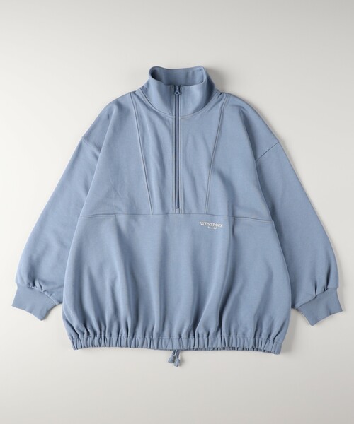 HONEYSUCKLE ROSE(ハニーサックルローズ)の「《体型カバー/シルエット調整可》ハーフジップスウェットプルオーバー(スウェット・レディース・ベージュ/パープル/ライトブルー・05/04)」の17枚目の写真
