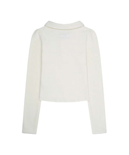ILLIGO(イリゴ)の「ドットピンタックカラー ロングスリーブ アイボリー(Tシャツ/カットソー・レディース・その他・OS)」の2枚目の写真