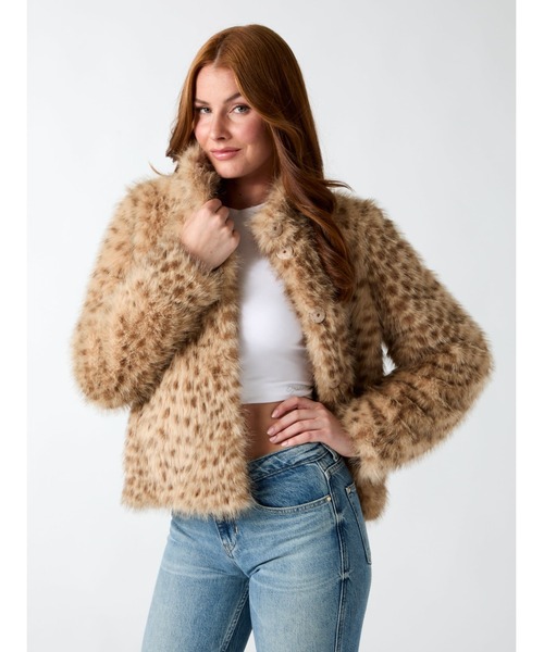 Guess(ゲス)の「LUNA Fur Jacket ジャケット ファージャケット レオパード(その他アウター・レディース・アニマル・LARGE/MEDIUM/SMALL/X-SMALL)」の1枚目の写真