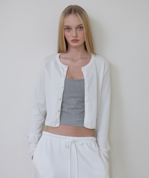 Basic Round Cardigan [Ivory]