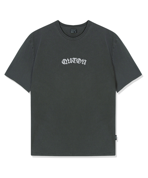 QUTON(ク―トン)の「アーチクラシックピグメントオーバーサイズ半袖Tシャツ(Tシャツ/カットソー・レディース・チャコール/ブラック/ライトグレー・1/2)」の3枚目の写真