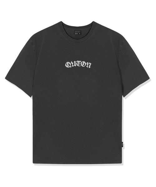 QUTON(ク―トン)の「アーチクラシックピグメントオーバーサイズ半袖Tシャツ(Tシャツ/カットソー・レディース・チャコール/ブラック/ライトグレー・1/2)」の2枚目の写真