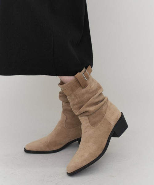 Rohwel（ローウェル）の「Suede Belt Short Boots / スエードベルトショートブーツ（ブーツ・レディース・ベージュ/ブラック・LARGE/MEDIUM/SMALL）」の11枚目の写真