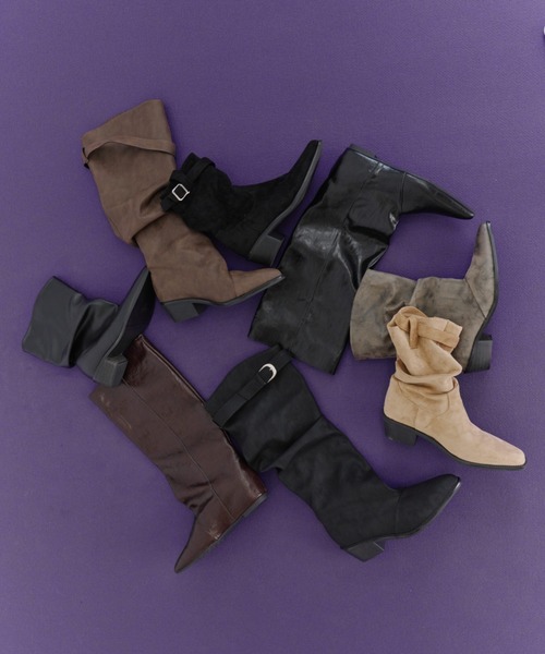 Rohwel（ローウェル）の「Suede Belt Short Boots / スエードベルトショートブーツ（ブーツ・レディース・ベージュ/ブラック・LARGE/MEDIUM/SMALL）」の8枚目の写真