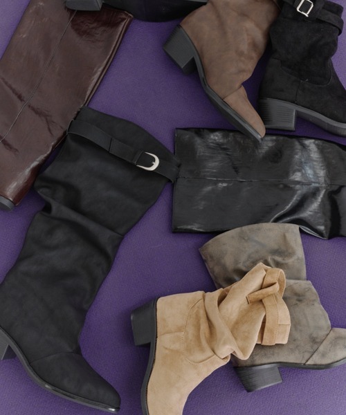 Rohwel（ローウェル）の「Suede Belt Short Boots / スエードベルトショートブーツ（ブーツ・レディース・ベージュ/ブラック・LARGE/MEDIUM/SMALL）」の9枚目の写真