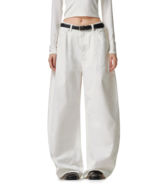 DECET WOMEN(デケット ウーマン)の「Cinchback Barrel Wide Leg Pants DCWPT022WHITE(その他パンツ・レディース・その他・X-SMALL/LARGE/MEDIUM/SMALL)」の2枚目の写真