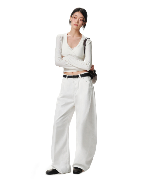 DECET WOMEN(デケット ウーマン)の「Cinchback Barrel Wide Leg Pants DCWPT022WHITE(その他パンツ・レディース・その他・X-SMALL/LARGE/MEDIUM/SMALL)」の6枚目の写真