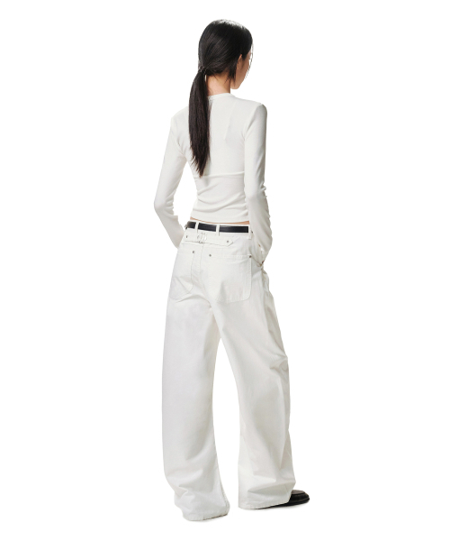 DECET WOMEN(デケット ウーマン)の「Cinchback Barrel Wide Leg Pants DCWPT022WHITE(その他パンツ・レディース・その他・X-SMALL/LARGE/MEDIUM/SMALL)」の7枚目の写真