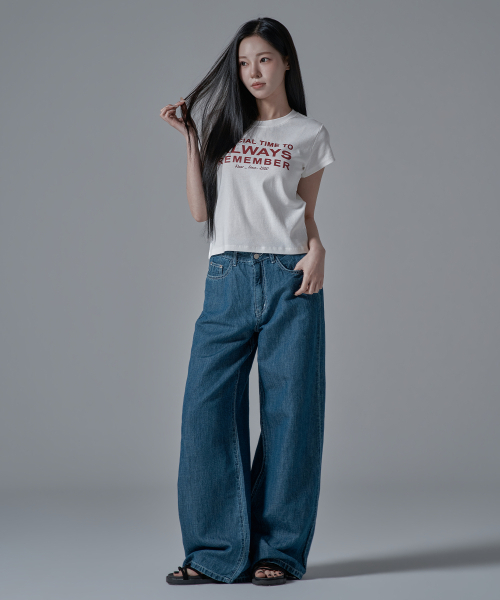 WAARFORWOMAN（ワール・フォー・ウーマン）の「W1137 リネンワイドデニムパンツ_濃紺 [ショート丈追加]（デニムパンツ・レディース・その他・SMALL/MEDIUM/LARGE/S-Short/M-Short/L-Short）」の2枚目の写真