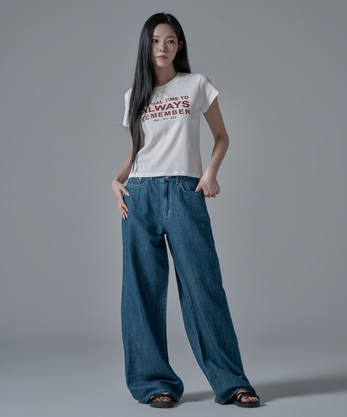WAARFORWOMAN（ワール・フォー・ウーマン）の「W1137 リネンワイドデニムパンツ_濃紺 [ショート丈追加]（デニムパンツ・レディース・その他・SMALL/MEDIUM/LARGE/S-Short/M-Short/L-Short）」の3枚目の写真