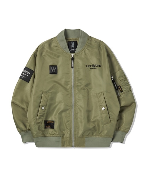 LIFE WORK（ライフワーク）の「ヒップドック MA-1 航空ジャンパー（ブルゾン・レディース・ブラック/カーキ・L/M）」の2枚目の写真