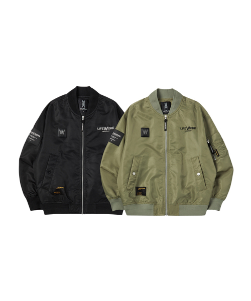 LIFE WORK（ライフワーク）の「ヒップドック MA-1 航空ジャンパー（ブルゾン・レディース・ブラック/カーキ・L/M）」の3枚目の写真