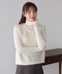 バックリボンデザインニットベスト