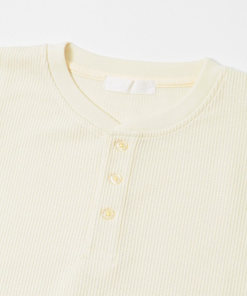 SENSE OF PLACE by URBAN RESEARCH(センスオブプレイスバイアーバンリサーチ)の「ワッフルヘンリーネックロングTシャツ(Tシャツ/カットソー・メンズ・アイボリー/グレー/ブラック・MEDIUM/LARGE)」の6枚目の写真