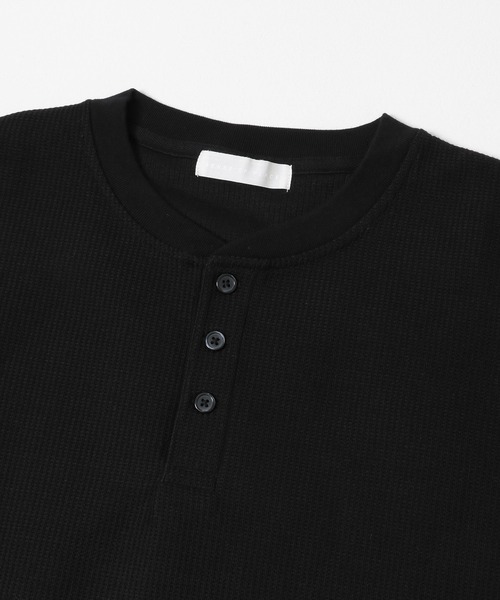 SENSE OF PLACE by URBAN RESEARCH(センスオブプレイスバイアーバンリサーチ)の「ワッフルヘンリーネックロングTシャツ(Tシャツ/カットソー・メンズ・アイボリー/グレー/ブラック・MEDIUM/LARGE)」の8枚目の写真