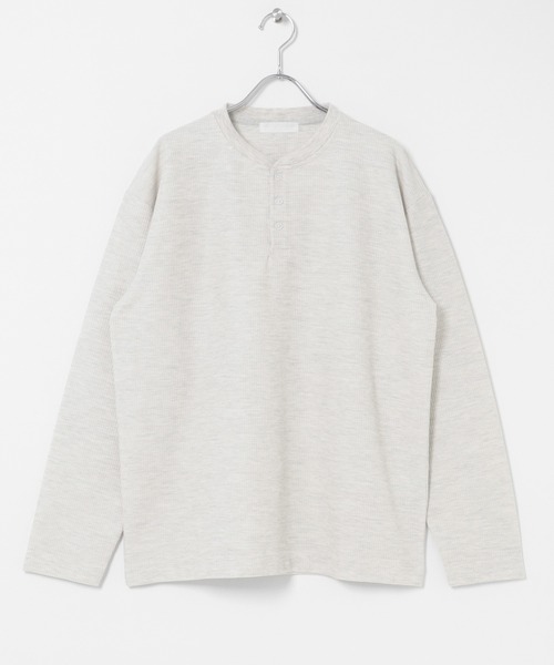 SENSE OF PLACE by URBAN RESEARCH(センスオブプレイスバイアーバンリサーチ)の「ワッフルヘンリーネックロングTシャツ(Tシャツ/カットソー・メンズ・アイボリー/グレー/ブラック・MEDIUM/LARGE)」の9枚目の写真
