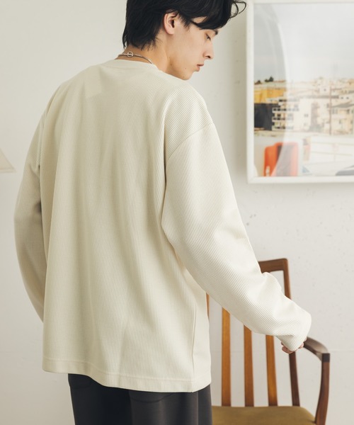 SENSE OF PLACE by URBAN RESEARCH(センスオブプレイスバイアーバンリサーチ)の「ワッフルヘンリーネックロングTシャツ(Tシャツ/カットソー・メンズ・アイボリー/グレー/ブラック・MEDIUM/LARGE)」の13枚目の写真