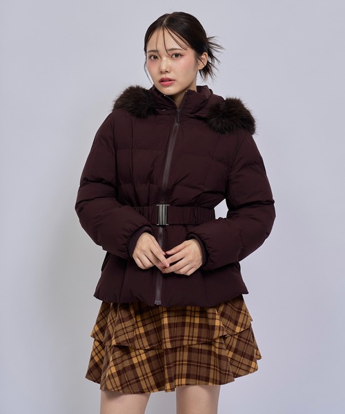 REDYAZEL(レディアゼル)の「チェックラッフルフレアミニスカート(スカート・レディース・イエロー系その他/ブラウン系その他・MEDIUM/SMALL)」の3枚目の写真