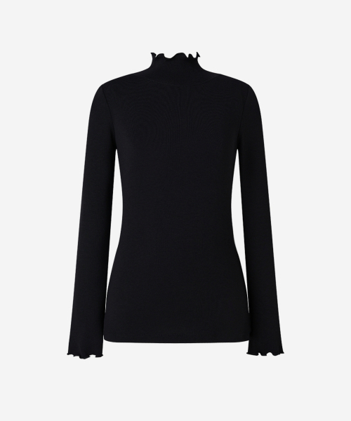 LORDLOAR（ロードロアル）の「ソフトモックネック長袖TシャツBLACK（Tシャツ/カットソー・レディース・その他・SMALL/MEDIUM/LARGE）」の4枚目の写真