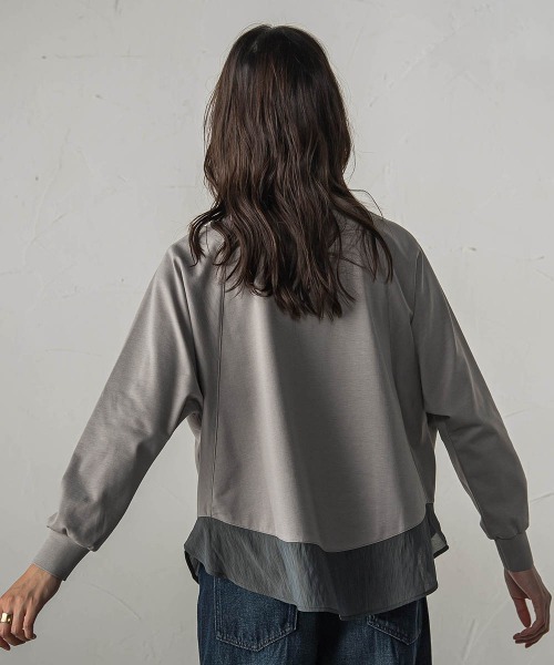 MAYSON GREY(メイソングレイ)の「ポンチローマラウンドヘムドッキングプルオーバー(Tシャツ/カットソー・レディース・ブラック/ホワイト/ライトグレー・M)」の5枚目の写真