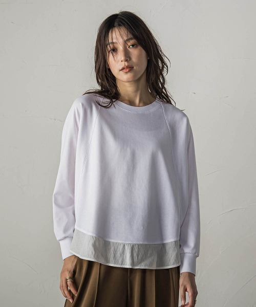 MAYSON GREY(メイソングレイ)の「ポンチローマラウンドヘムドッキングプルオーバー(Tシャツ/カットソー・レディース・ブラック/ホワイト/ライトグレー・M)」の17枚目の写真