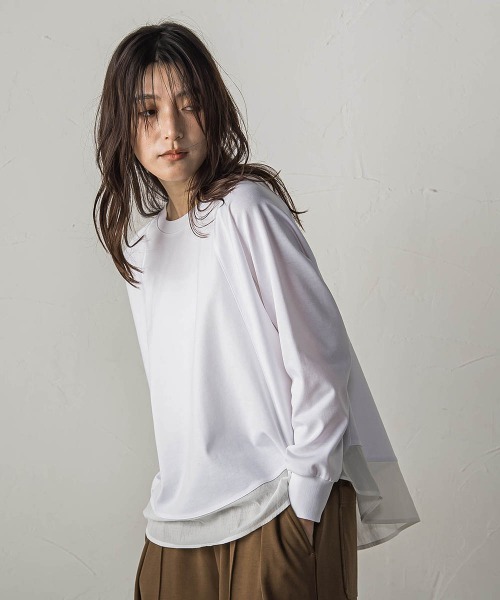 MAYSON GREY(メイソングレイ)の「ポンチローマラウンドヘムドッキングプルオーバー(Tシャツ/カットソー・レディース・ブラック/ホワイト/ライトグレー・M)」の19枚目の写真