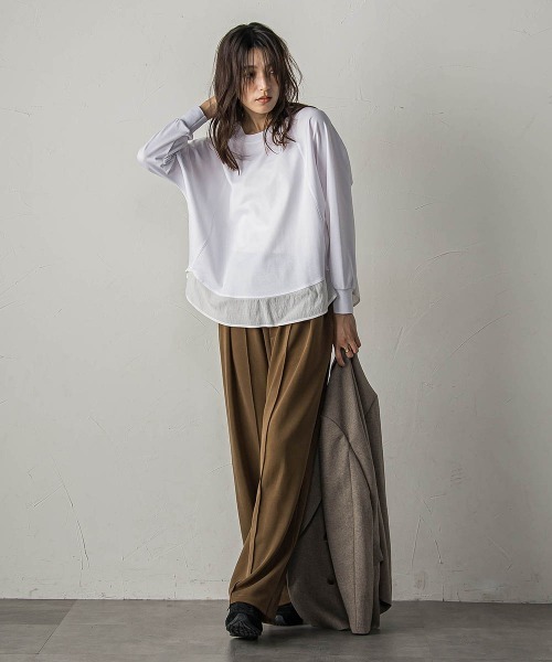MAYSON GREY(メイソングレイ)の「ポンチローマラウンドヘムドッキングプルオーバー(Tシャツ/カットソー・レディース・ブラック/ホワイト/ライトグレー・M)」の22枚目の写真
