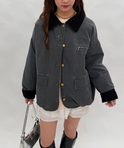 w closet(ダブルクローゼット)の「【2WAY 】中綿カバーオール(カバーオール・レディース・ピンク/ブルー/チャコールグレー・FREE)」の18枚目の写真