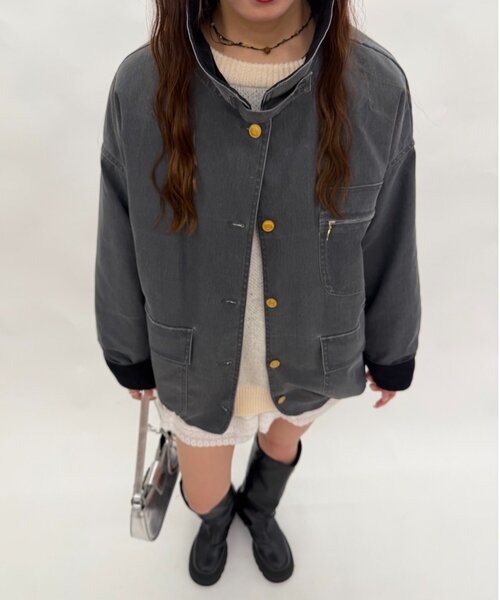 w closet(ダブルクローゼット)の「【2WAY 】中綿カバーオール(カバーオール・レディース・ピンク/ブルー/チャコールグレー・FREE)」の21枚目の写真