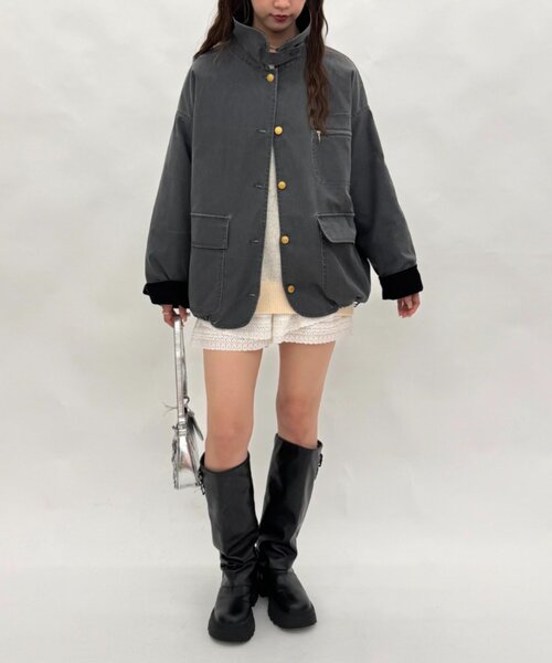 w closet(ダブルクローゼット)の「【2WAY 】中綿カバーオール(カバーオール・レディース・ピンク/ブルー/チャコールグレー・FREE)」の6枚目の写真