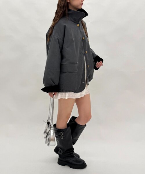 w closet(ダブルクローゼット)の「【2WAY 】中綿カバーオール(カバーオール・レディース・ピンク/ブルー/チャコールグレー・FREE)」の7枚目の写真