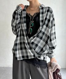 DouDou | 3WAYカシュクールチェックシャツ(シャツ/ブラウス)