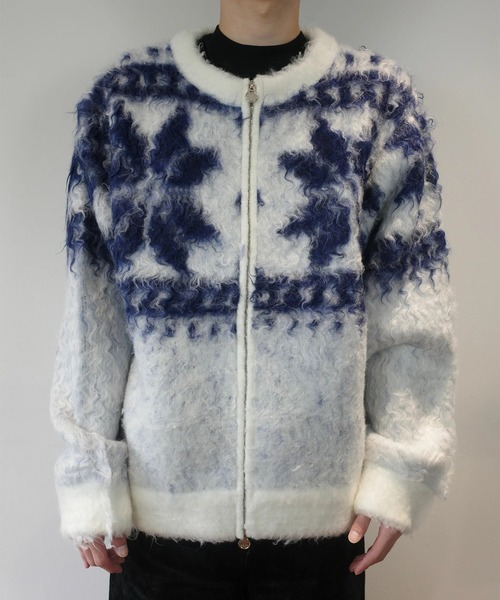SHINYAKOZUKA(シンヤコヅカ)の「【SHINYAKOZUKA/シンヤコズカ】snowy fairisele / (ISSUE#9)(カーディガン/ボレロ・メンズ・ブラック/ホワイト・S/L)」の6枚目の写真