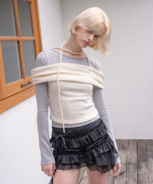 STRING&SHIRRING OFF-SHOULDER TOP IVORY