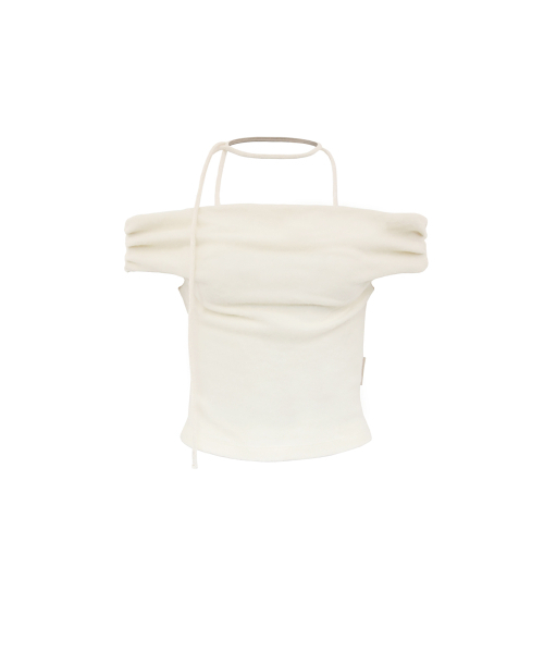 oddoneout(オッドワンアウト)の「STRING&SHIRRING OFF-SHOULDER TOP IVORY(Tシャツ/カットソー・レディース・その他・FREE)」の2枚目の写真