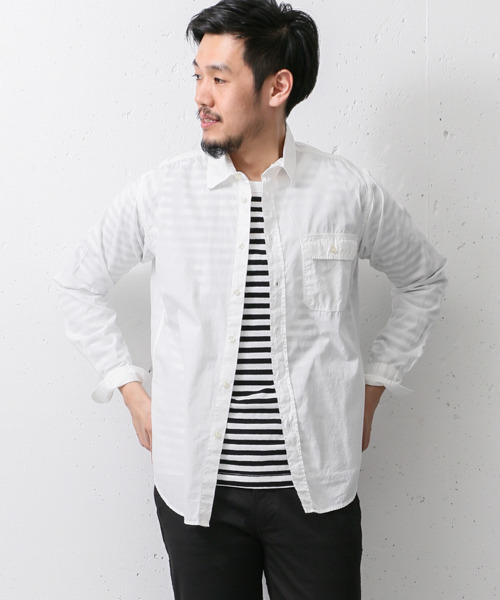 URBAN RESEARCH DOORS MENS（アーバンリサーチ ドアーズ メンズ）の「DOORS オーバーダイ三本針シャツ（シャツ/ブラウス・メンズ・カーキ/オフホワイト/ブルー/スミクロ・38/40）」の2枚目の写真