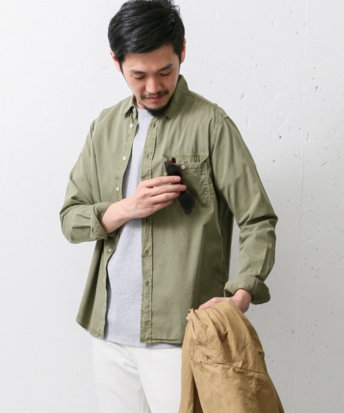 URBAN RESEARCH DOORS MENS（アーバンリサーチ ドアーズ メンズ）の「DOORS オーバーダイ三本針シャツ（シャツ/ブラウス・メンズ・カーキ/オフホワイト/ブルー/スミクロ・38/40）」の22枚目の写真