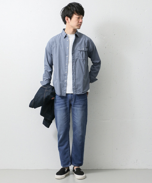 URBAN RESEARCH DOORS MENS（アーバンリサーチ ドアーズ メンズ）の「DOORS オーバーダイ三本針シャツ（シャツ/ブラウス・メンズ・カーキ/オフホワイト/ブルー/スミクロ・38/40）」の16枚目の写真