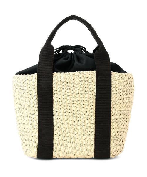 BEAUTY&YOUTH UNITED ARROWS（ビューティーアンドユースユナイテッドアローズ）の「BY∵ ペーパードロストバスケット◆（かごバッグ・レディース・ナチュラル/ネイビー・FREE）」の3枚目の写真