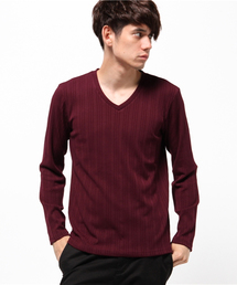 JACKROSE | ランダムテレコVネックロングTシャツ(Tシャツ/カットソー)