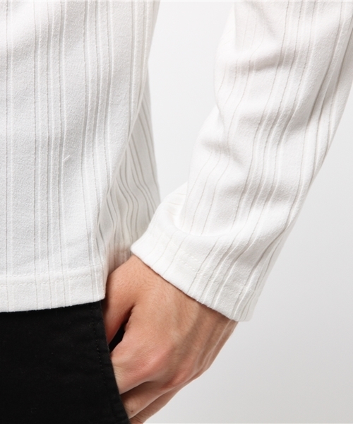 JACKROSE（ジャックローズ）の「ランダムテレコVネックロングTシャツ（Tシャツ/カットソー・メンズ・グレー/ホワイト/ワインレッド/ブラック/カーキ・M/L）」の9枚目の写真