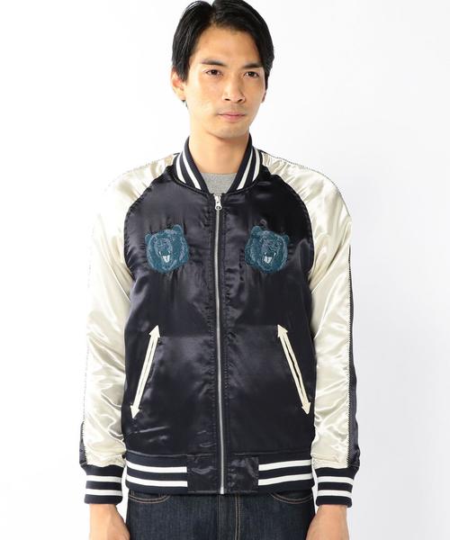 coen(コーエン)の「グリズリー刺繍スカジャン(ブルゾン・メンズ・ブラック/ネイビー・SMALL/MEDIUM/LARGE)」の4枚目の写真