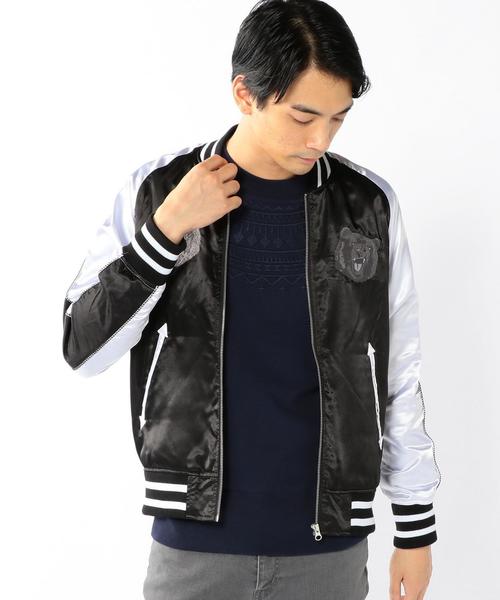 coen(コーエン)の「グリズリー刺繍スカジャン(ブルゾン・メンズ・ブラック/ネイビー・SMALL/MEDIUM/LARGE)」の10枚目の写真