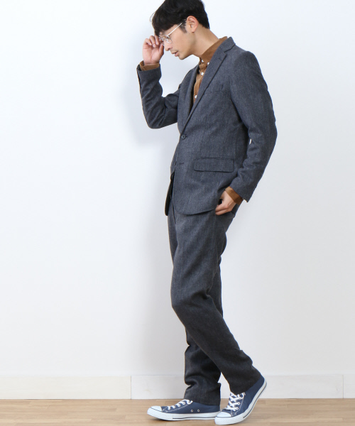 MYSELF ABAHOUSE(マイセルフアバハウス)の「ホームスパンパンツ | マイセルフ(その他パンツ・メンズ・ネイビー/グレー・MEDIUM/SMALL/LARGE)」の10枚目の写真