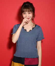 one after another NICE CLAUP | キラキラフリルプルオーバー(ニット/セーター)