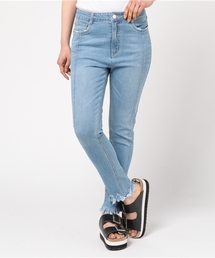 mysty woman | ストレッチデニムリメイクフリンジスキニー(デニムパンツ)